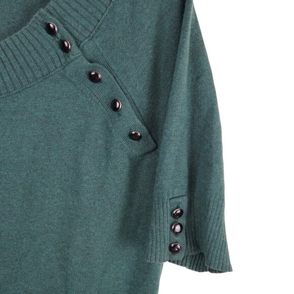 Banana Republic Womens Short Sleeve Sweater S Silk & Cotton Blend Green - Picture 3 of 7